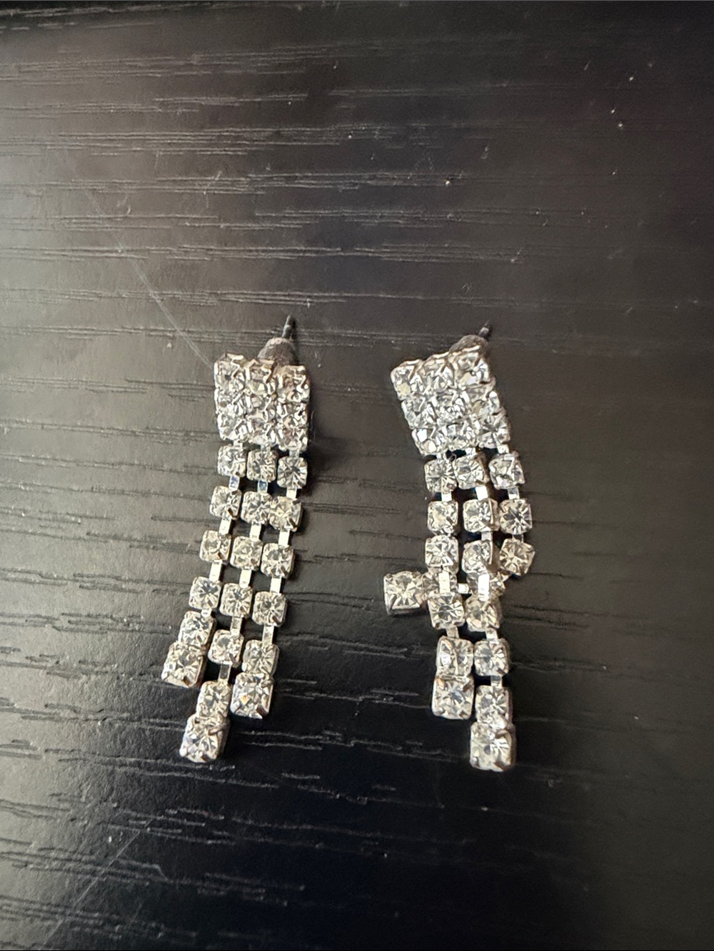 Silver Crystal Dangle Earrings - Sparkling Drop Earrings